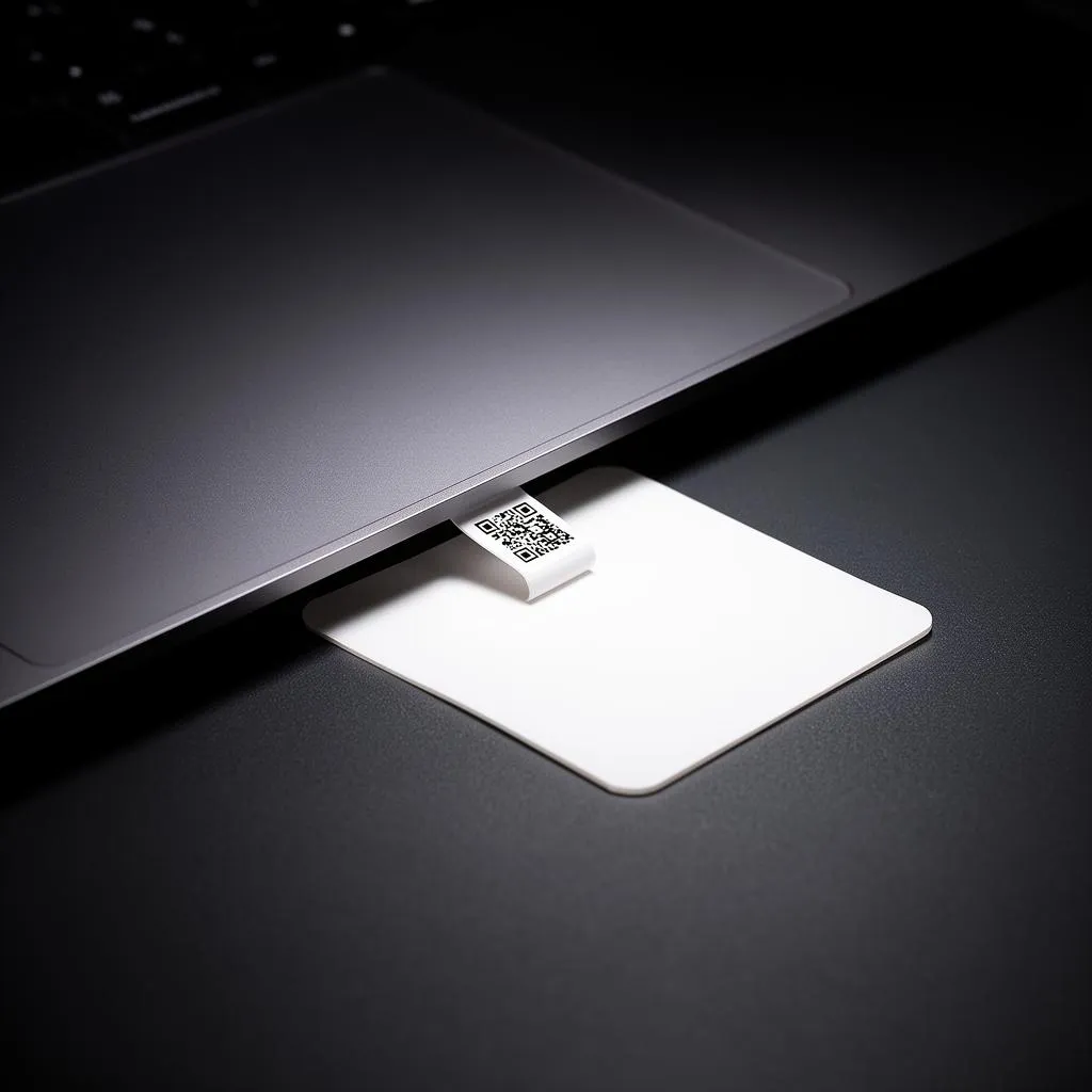 BLE-Ortungspflaster unter einem Laptop